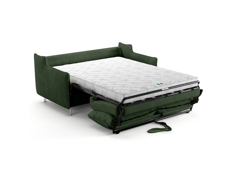  Canapé droit convertible 3 places en velours côtelé vert forêt - ouverture express - astoria Astoria - Conforama E