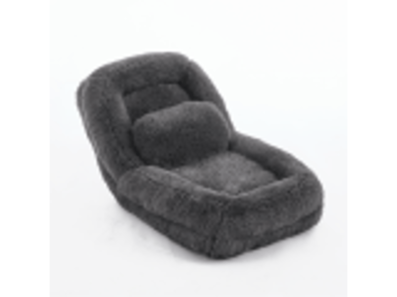  Fauteuil lit de sol inclinable 5 positions 102 x 89 x 88 cm – lit panier géant humain transformable avec coussin lombaire – peluche – anthracite  - Conforama A
