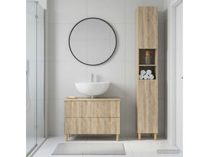 Ensemble de 2 meubles de salle de bain delft chêne sonoma cf63116