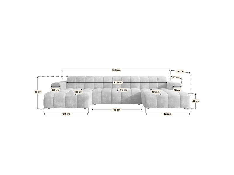  Canapé d'angle aenis, tissu chenille marron clair  - Conforama C