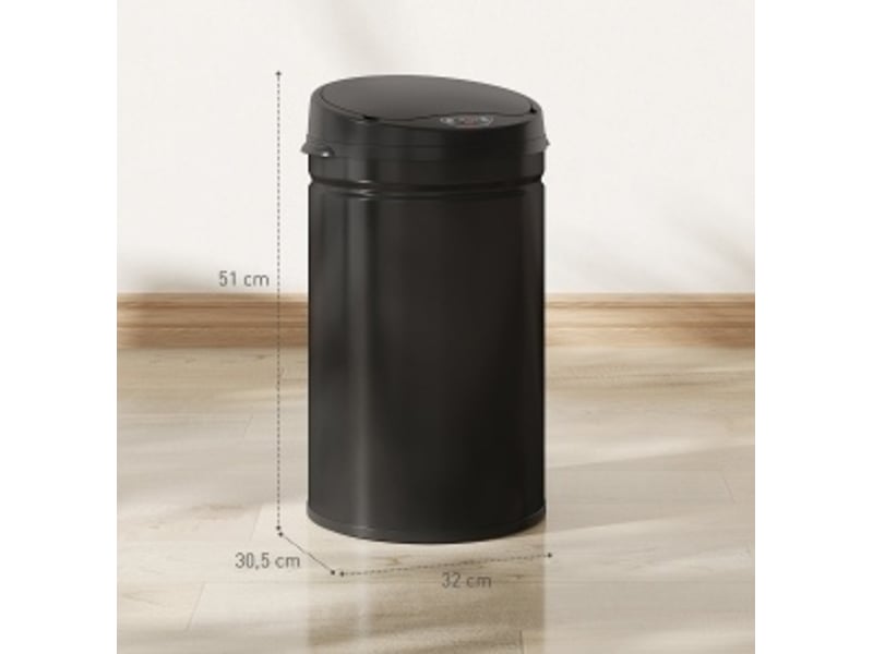  Poubelle sensor 30 l avec fonction soft-close, poubelle sans contact en acier inoxydable pour une cuisine hygienique  - Conforama E