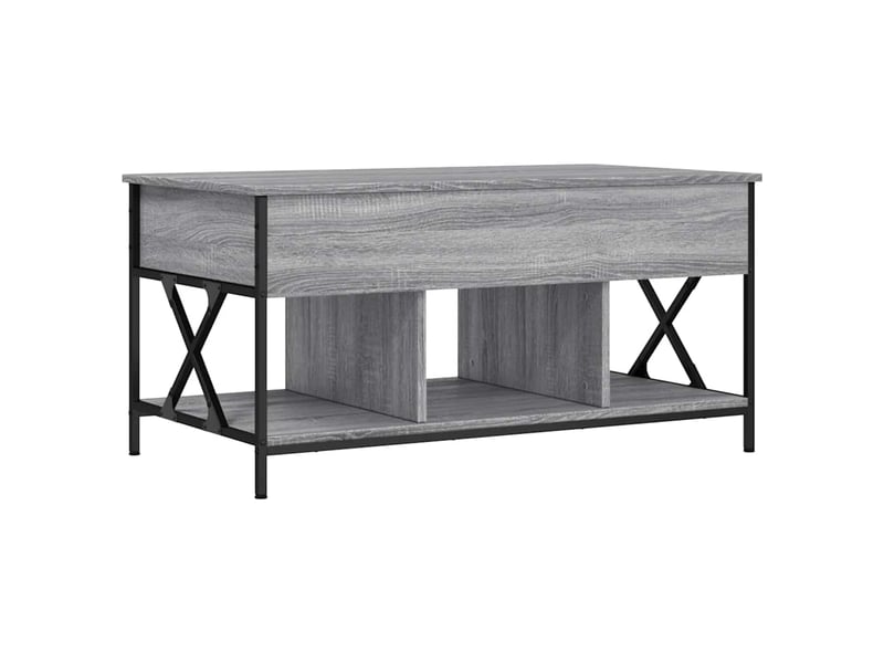  Table basse - table de salon - table à thé sonoma gris 100x55x50 cm bois d'ingénierie et métal  - Conforama A