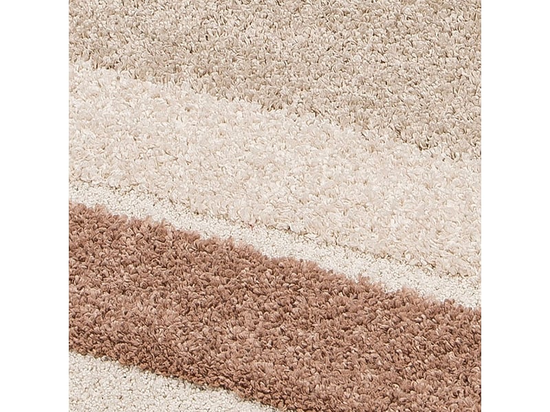  Tapis shaggy doux graphique beige et marron 120x170  - Conforama D