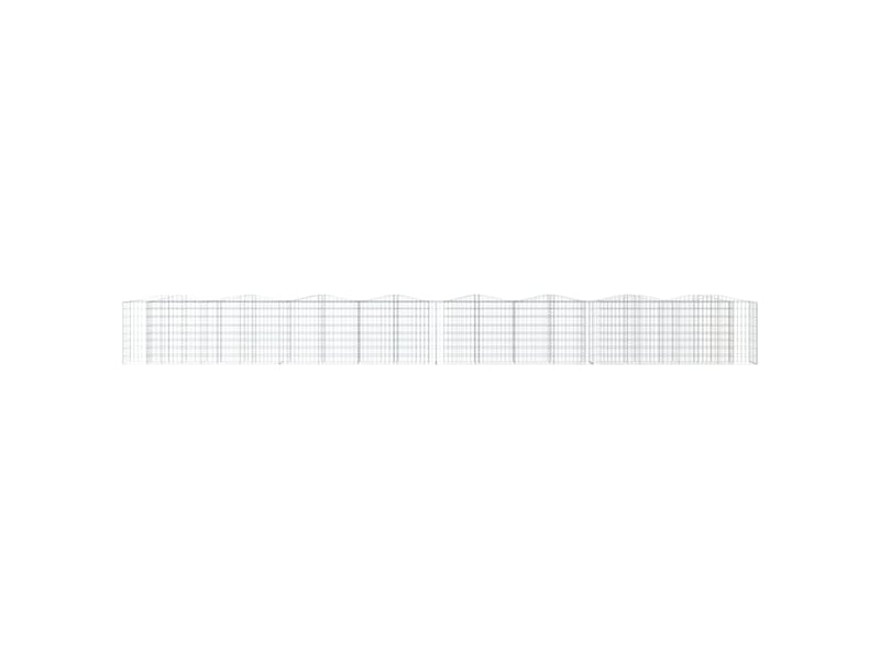 Lit surélevé à gabions arqué 800 x 50 x 100 cm fer galvanisé argent 02_0039943  - Conforama B