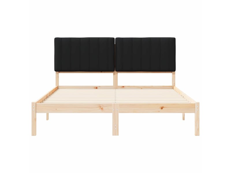  Lit double- lit adulte -  cadre de lit avec tête de lit rembourrée noir 150 x 200 cm  - Conforama D