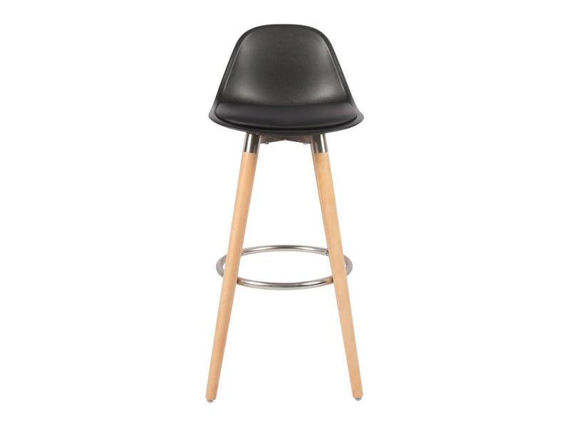 Lot de 4 tabourets de bar noir pieds bois de hêtre 39,5 x 44 x 91 cm 62508 - Conforama E