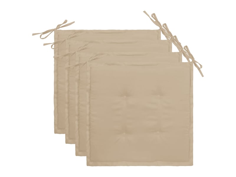  Lot de 4 coussins de chaise de jardin 100% polyester imperméable beige 40x40x3 cm dec021724  - Conforama A