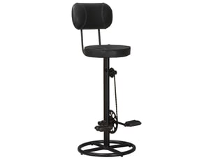 Lot de 2 tabouret de bar, chaise de bar noir cuir de chèvre véritable