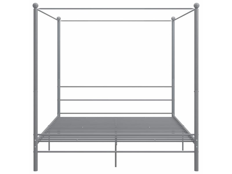  Lit double- lit adulte -  cadre de lit à baldaquin sans matelas gris métal 200x200 cm  - Conforama B