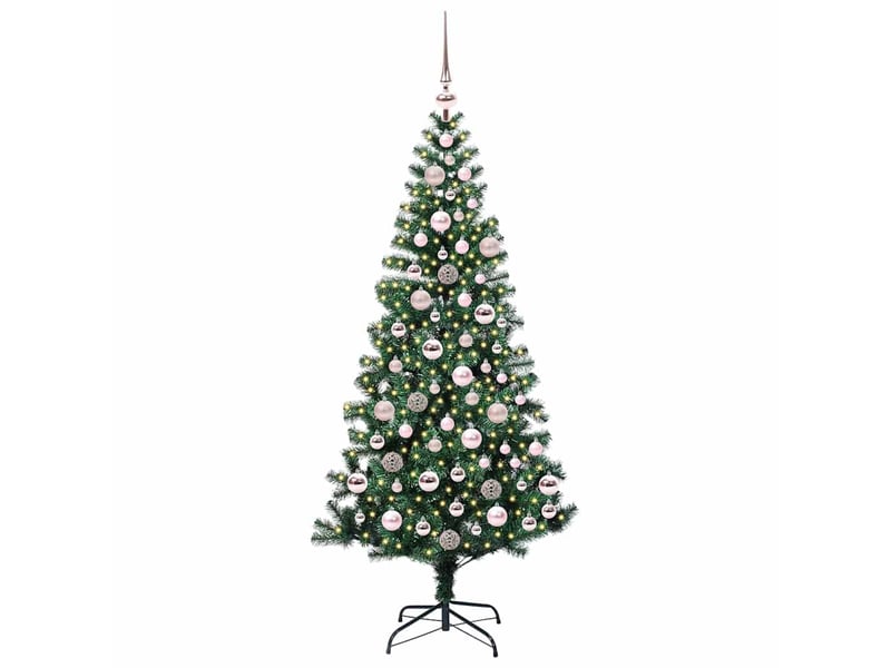  Sapin de noël artificiel, arbre de noël pré-éclairé vert 180 cm pvc et métal shl2624  - Conforama C