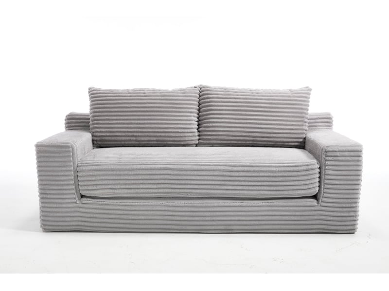  Canapé-lit tcqpz 2 places convertible 180 x 85 x 62 cm velours côtelé gris clair  - Conforama A