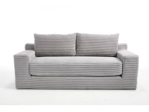 Canapé-lit tcqpz 2 places convertible 180 x 85 x 62 cm velours côtelé gris clair