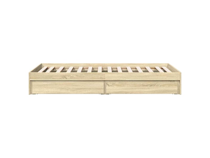  Lit simple- lit adulte -  cadre de lit avec tiroirs sans matelas chêne sonoma 100x200 cm  - Conforama D