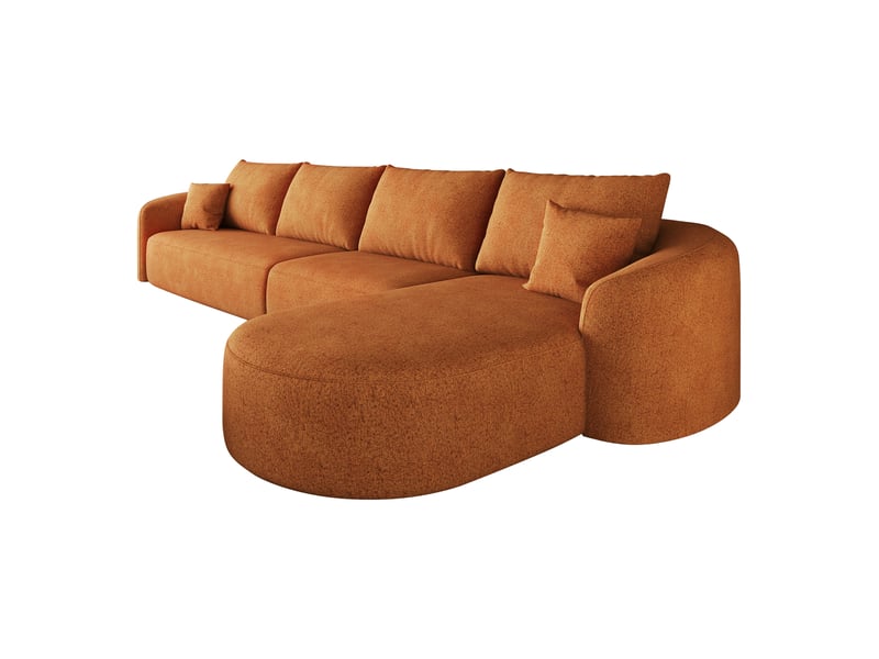  Canapé d’angle l 336 cm, sofa compression sans structure, modulable, mousse confortable, sans montage, salon chambre, orange  - Conforama D