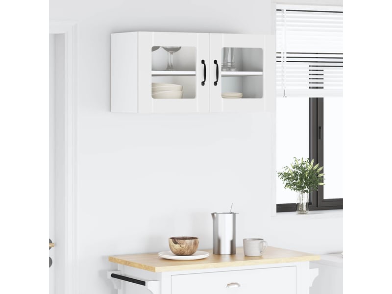  Meuble mural de cuisine, cabinet en verre mural blanc 80x31x40cm shl9632  - Conforama D