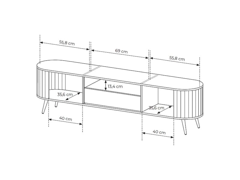  Buffet hanotofa, enfilade avec un tiroir, 196x40x51h cm chêne brun Hanotofa - Conforama D