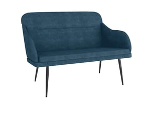 Banc, canapé 2 places bleu 110x76x80 cm velours shl35296