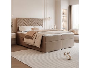 Lit coffre 160x200 cm <strong>IDOHOME</strong>  <strong>NEREA</strong> coloris marron