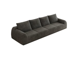Canapé droit en mousse haute élasticité, prêt à installer - revêtement chenille - gris foncé