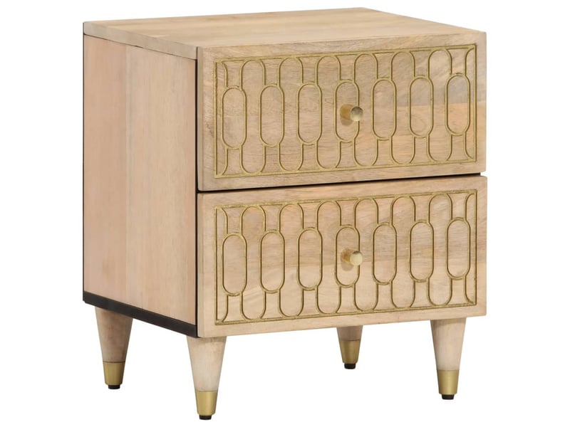  Tables de chevet 2 pièces 40x33x46 cm bois de manguier solide  - Conforama B