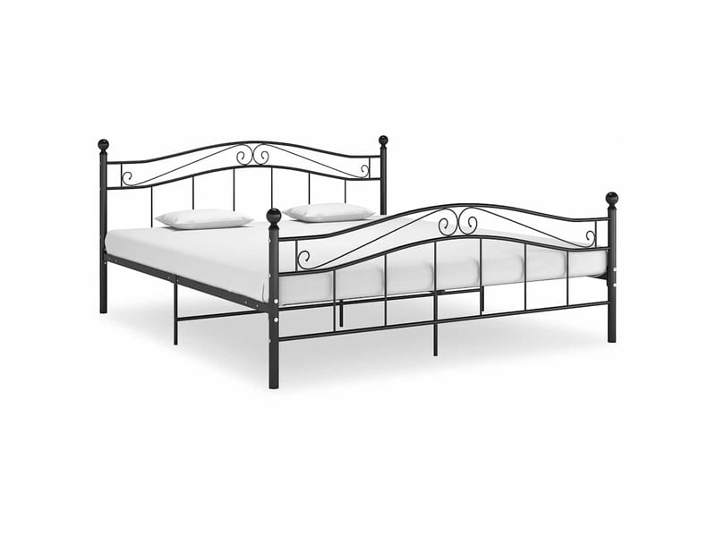  Lit adulte, lit double, cadre de lit noir métal 200x200cm cf10109  - Conforama B
