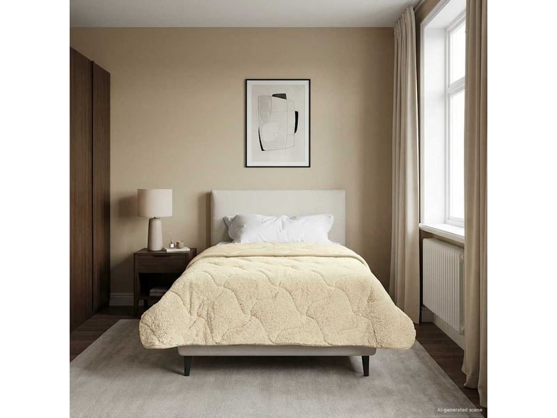  Couette - duvet d'été 155 x 220 cm été crème respirant  - Conforama D
