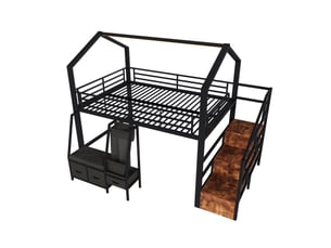 Lit mezzanine 140x200 cm   CozyNest coloris noir