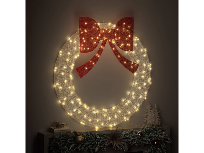  Couronne de noël, décoration de noël 150 led blanc chaud 120 cm acrylique cf61752  - Conforama C
