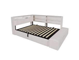 Lit banquette 140x200 cm <strong></strong> <strong></strong> coloris blanc