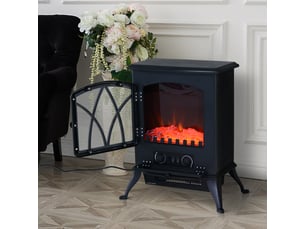 Cheminée électrique avec chauffage, effet flammes led, 10002000 w, poêle noir autonome
