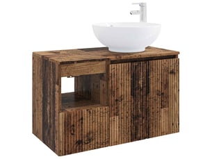 Ensemble de mobilier de salle de bain 2 pc bois ancien cf64038