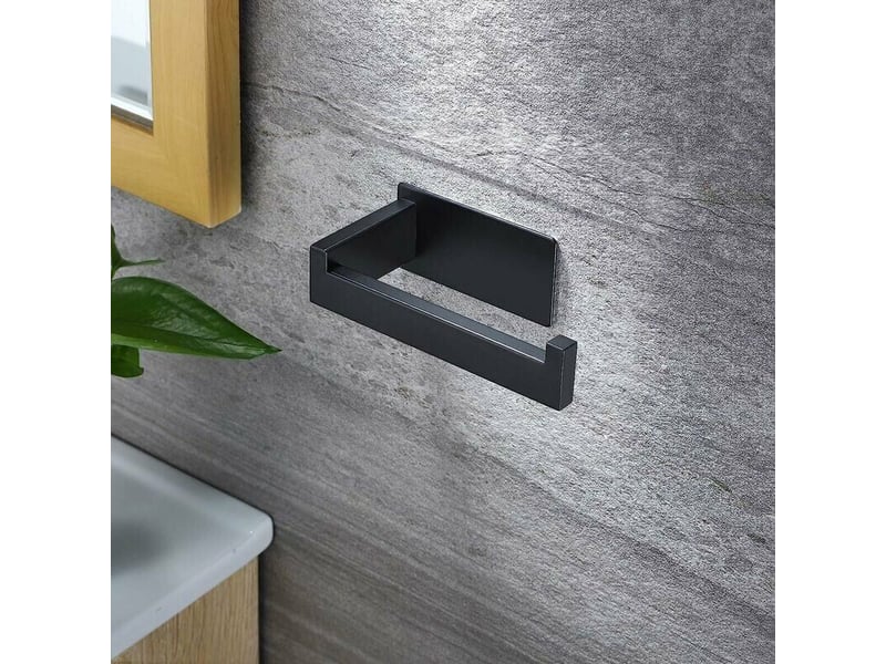  Devidoir papier toilette acier inoxydable derouleur mural original sans percage noir porte adhesif 3m pour decoration salle de bain accessoire cuisine  - Conforama B