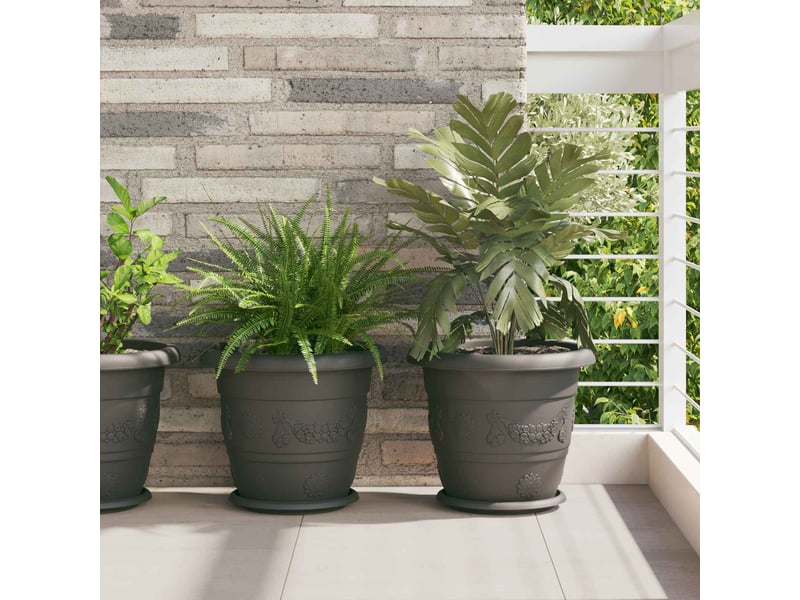 Jardinière - pots de plantes 6 pcs noir ø 34 x 28 cm plastique - Conforama B