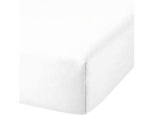 Drap housse 160x200 cm bambou métis blanc
