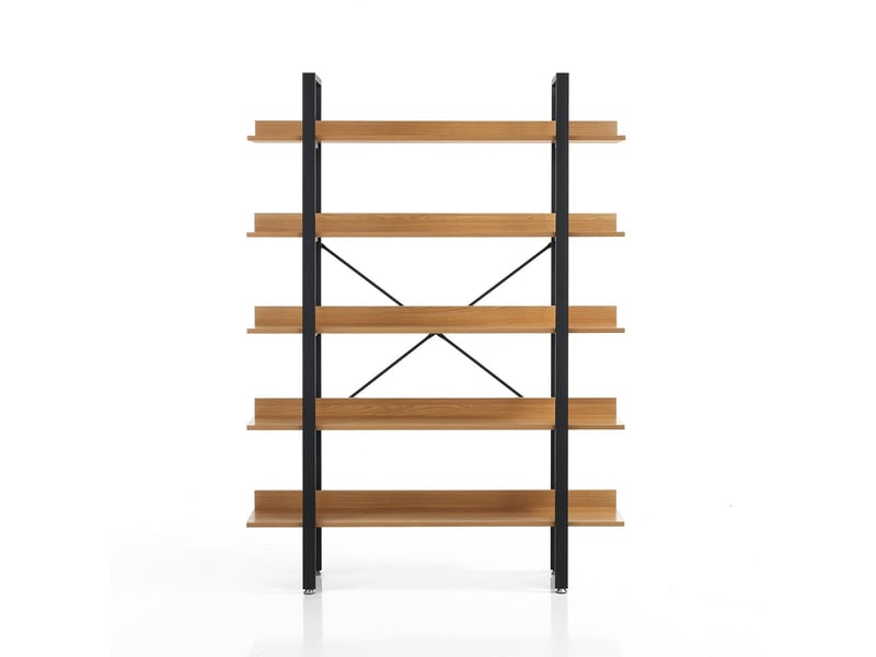 Étagère murale industrielle en acier et bois kyle 5 evo  - Conforama C