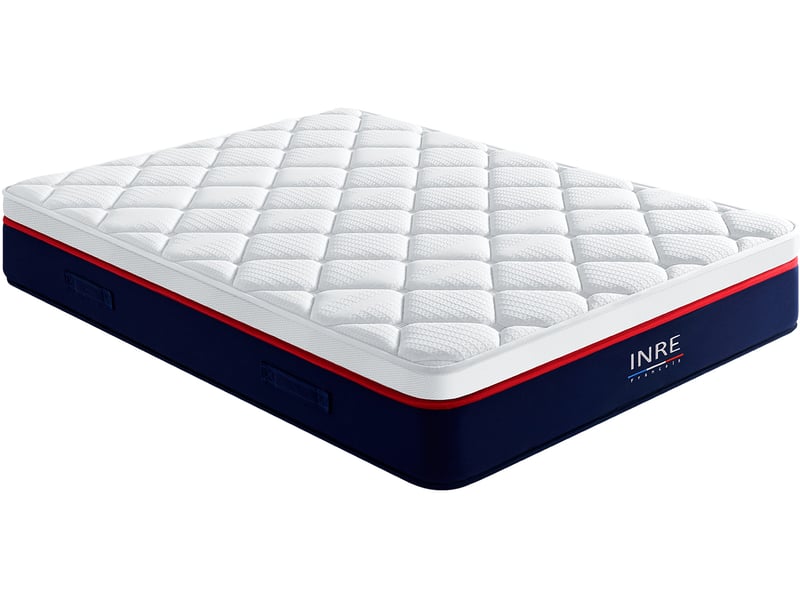 Matelas 140x190 cm INRE, Très Épais 30 cm, Mousse à Haute Résilience, 7 Zones Ergonomiques, Réversible à Deux Faces, Confort Optimal  - Conforama A