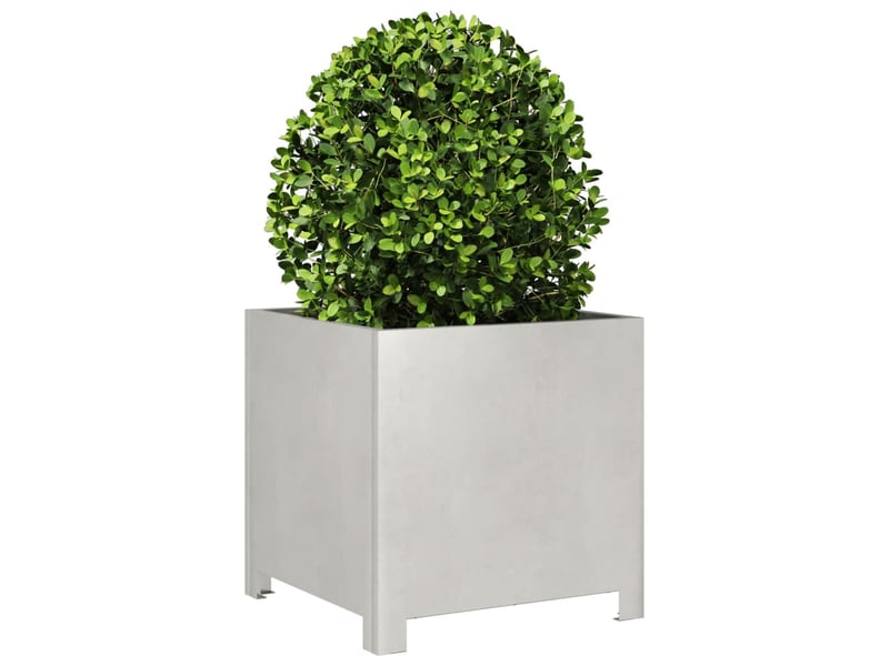 Jardinière - bac à fleurss 2 pcs 40x40x40 cm acier inoxydable - Conforama D