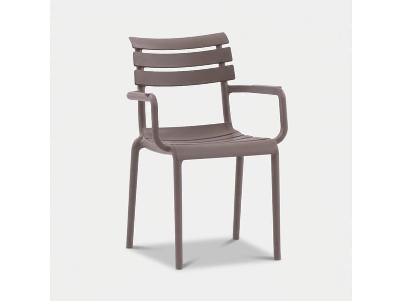  Lot de 2 fauteuils empilables pour jardin et intérieur punat - gris tourterelle  - Conforama C