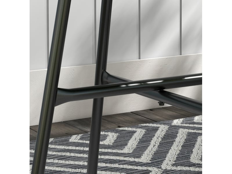 Table d’appoint de jardin ronde 50x50x50 cm en résine tressée noire - Conforama E