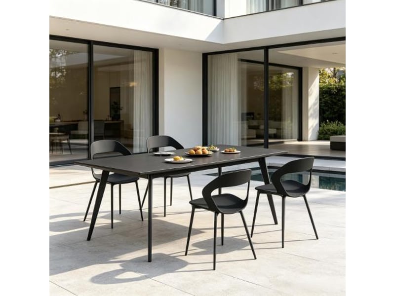  Set de 4 chaises de salle à manger – design moderne, dossier ergonomique, piètement élancé  - Conforama E