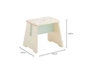 Chaise pour enfant en bois naturel motif ourson