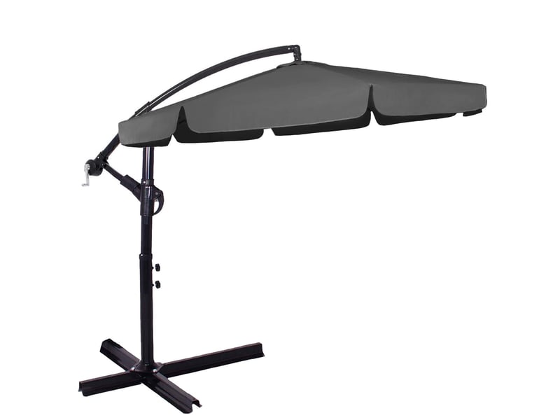  Parasol de jardin springos à bras déporté avec manivelle et housse incluse  - Conforama A