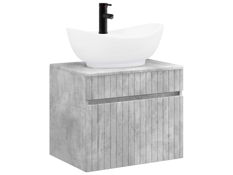 Ensemble de mobilier de salle de bain gris béton cf64681 - Conforama A