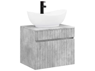 Ensemble de mobilier de salle de bain gris béton cf64681