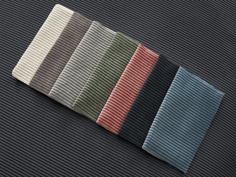  Bobochic canapé droit fixe 2 places sidonie velours côtelé avec pouf noir SIDONIE - Conforama C