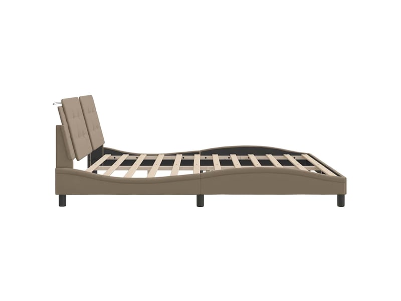 Lit adulte, lit double, cadre de lit sans matelas zadar cappuccino 200x200cm similicuir cf16392 - Conforama E