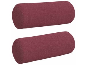 Lot de 2 coussins d'accent, coussins décoratifs, coussins lombaires tissu bordeaux ø 15 x 40 cm cf56687