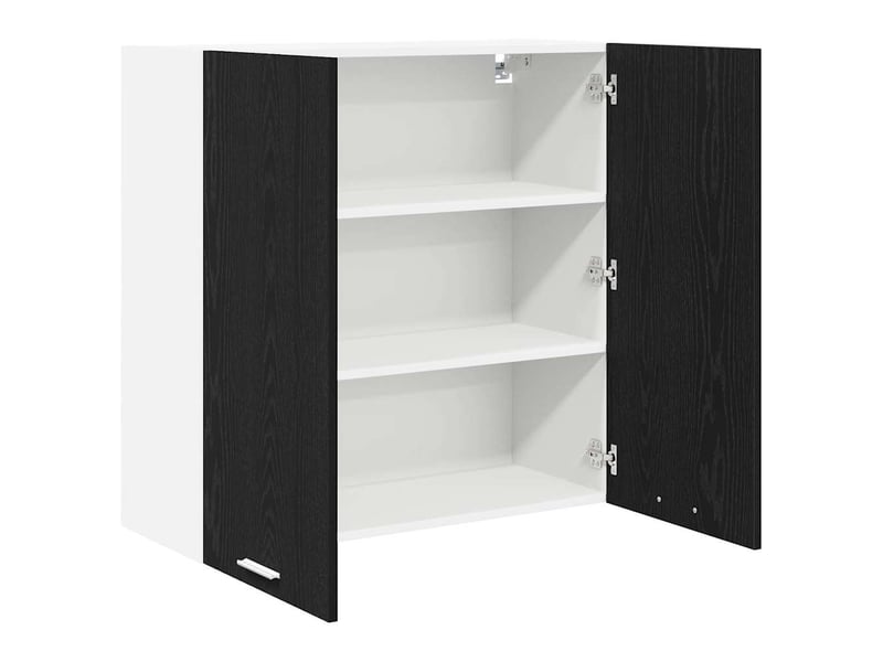 Meuble de rangement, armoire suspendue chêne noir 80x31x80cm bois d'ingénierie shl9223 - Conforama E