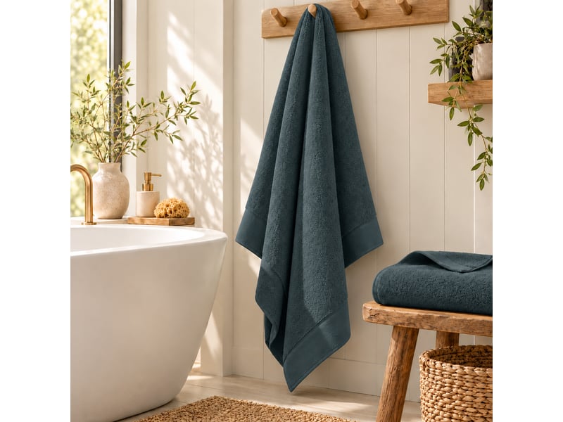  Drap de bain softy 100 x 150 cm éponge zero twist 100% coton peigné 600 gm² orage CP-DDBAINSOFTY-ORAGE - Conforama A
