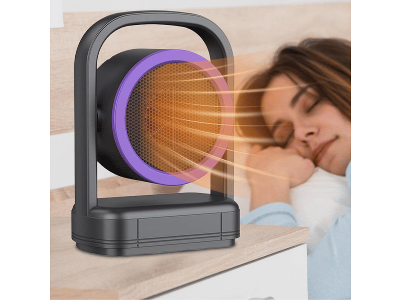  Mini chauffage électrique 500w réfeuilleur intérieur portable hiver accessory bureau chambre de salle de bain garage cavana table, violet  - Conforama B